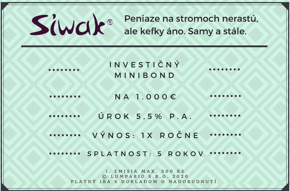 Zhodnotenie vašej investície do Siwak® o 5,5% ročne